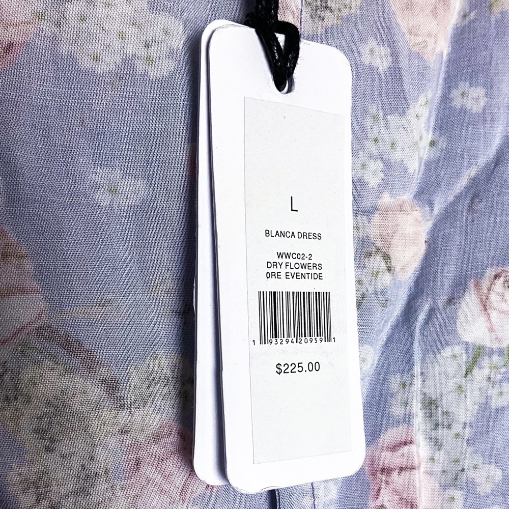 Sexy Summery WeWoreWhat Blanca Floral & Periwinkle Puff-Sleeve Wrap Mini Dress - Picture 7 of 12